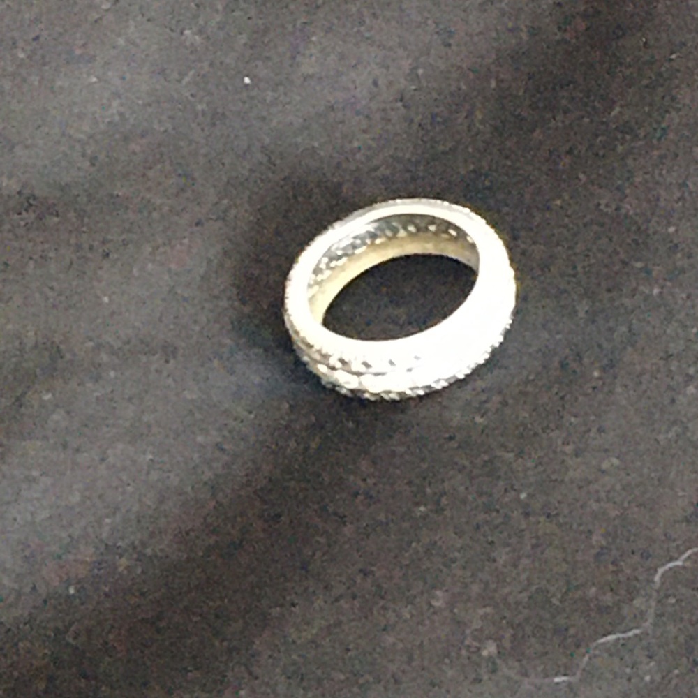 Silver Diamond cluster wedding band